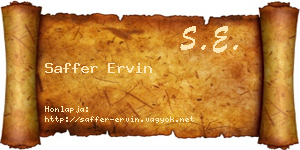 Saffer Ervin névjegykártya